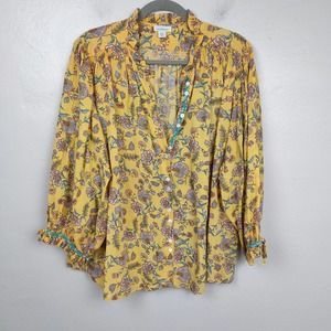 Sundance Ashton Floral Drape Top Womens XXL